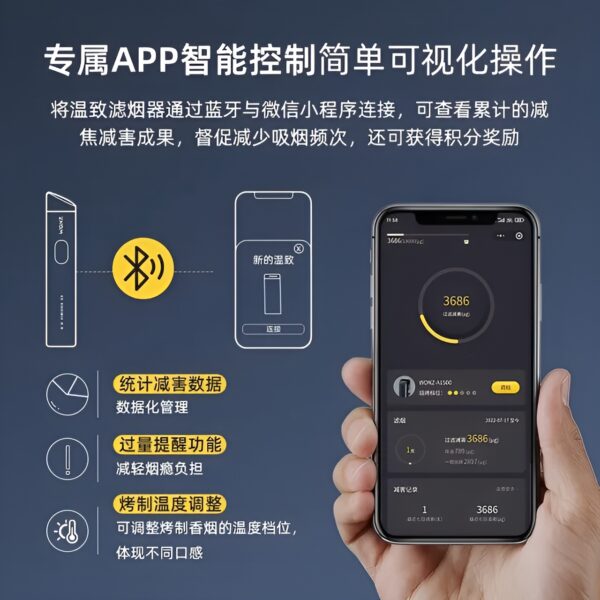 WONZ E1烟草加熱主機 WONZ E1 煙草加熱器 溫致加熱主機推薦 藍牙調節 智能溫控